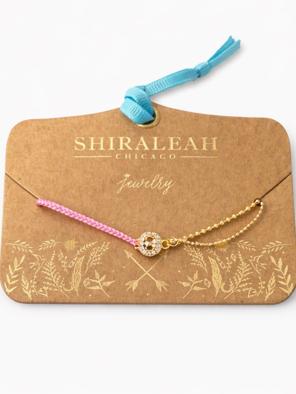 Anthropologie Shiraleah Bracelet Crystal Fringe Mala Pink Chain Feminine String